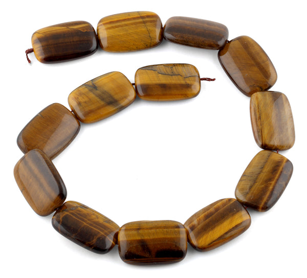 20x30MM Tiger Eye Puffy Rectangular Gemstone Beads