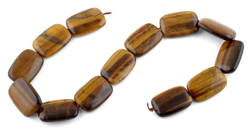 20x30MM Tiger Eye Puffy Rectangular Gemstone Beads