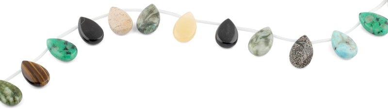 21x13.5MM Multi-Stone Drop Gemstone Beads