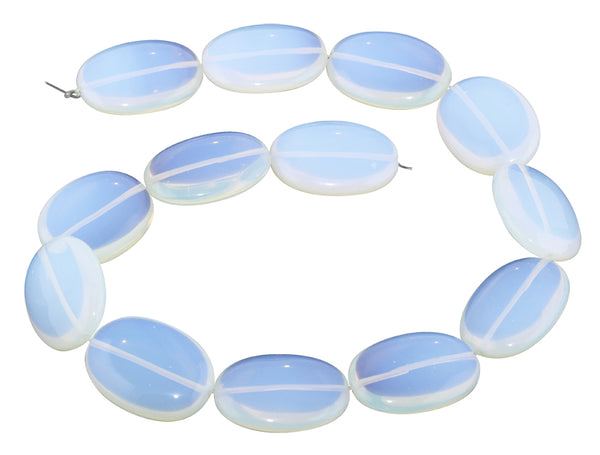 22x30MM Milky White Opalite Oval Gemstone Beads