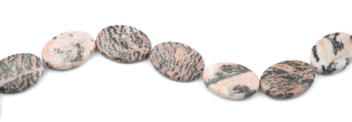 22x30MM Pink Zebra Jasper Oval Gemstone Beads