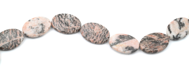 22x30MM Pink Zebra Jasper Oval Gemstone Beads