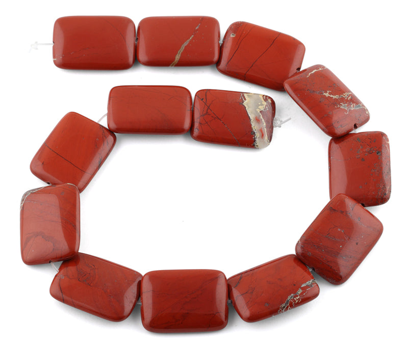 22x30MM Red Stripe Jasper Rectangular Gemstone Beads
