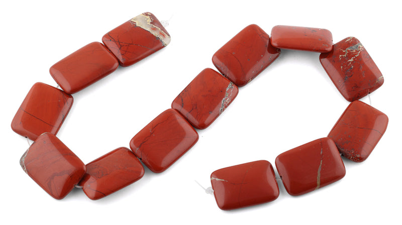 22x30MM Red Stripe Jasper Rectangular Gemstone Beads
