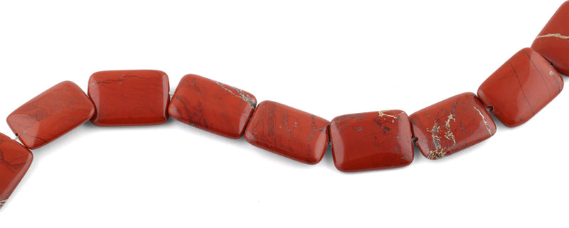 22x30MM Red Stripe Jasper Rectangular Gemstone Beads
