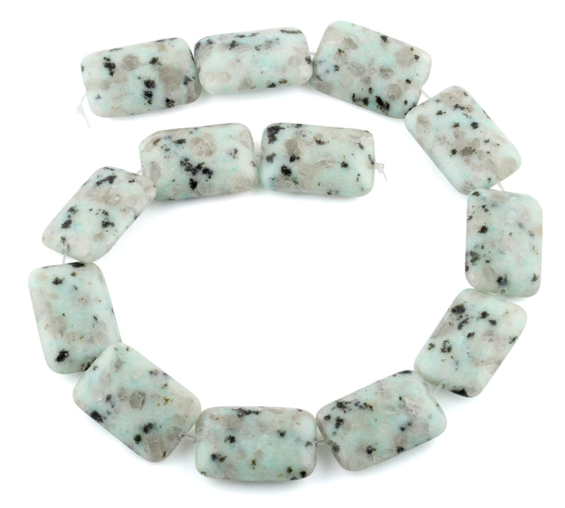 22x30MM Sesame Puffy Rectangular Gemstone Beads