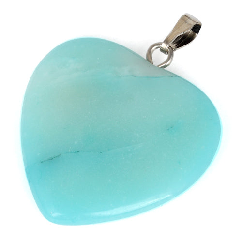 25mm Amazonite Heart Pendant