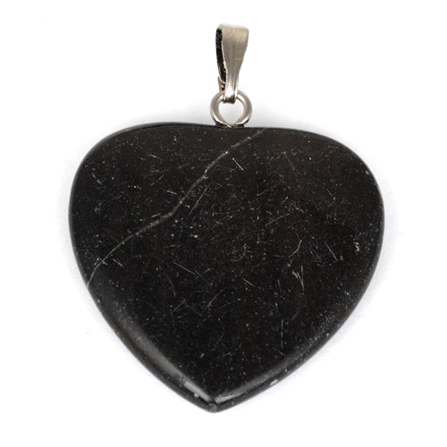 25mm Black Heart Pendant