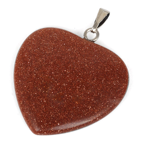 25mm Rust Sparkle Heart Pendant