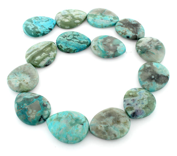 25x30mm Drop Turquoise Jasper Gem Stone Beads