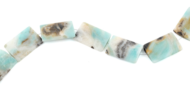 25x35MM Black Gold Amazonite Rectangular Gemstone Beads