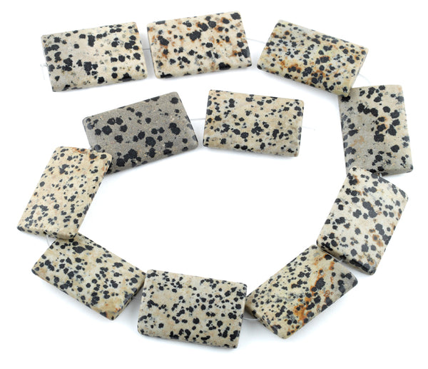 25x35MM Dalmation Jasper Puffy Rectangular Gemstone Beads