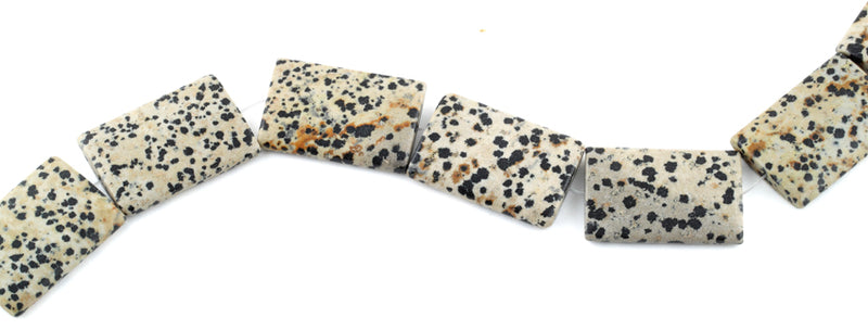 25x35MM Dalmatian Jasper Puffy Rectangular Gemstone Beads