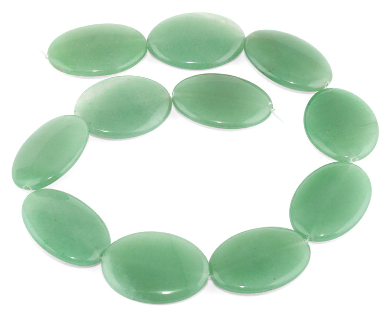 25x35MM Green Aventurine Oval Gemstone Beads