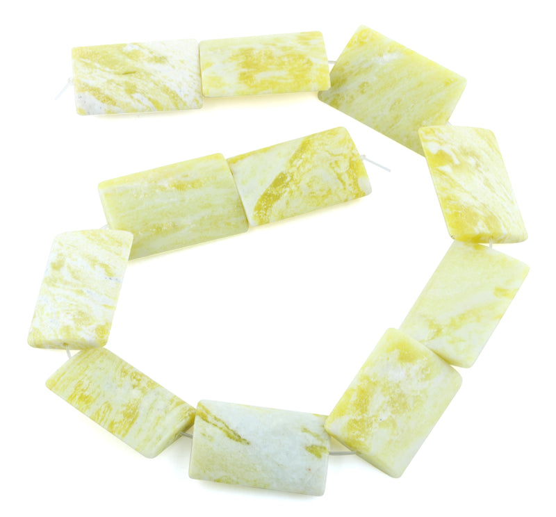 25x35MM Lemon Puffy Rectangular Gemstone Beads