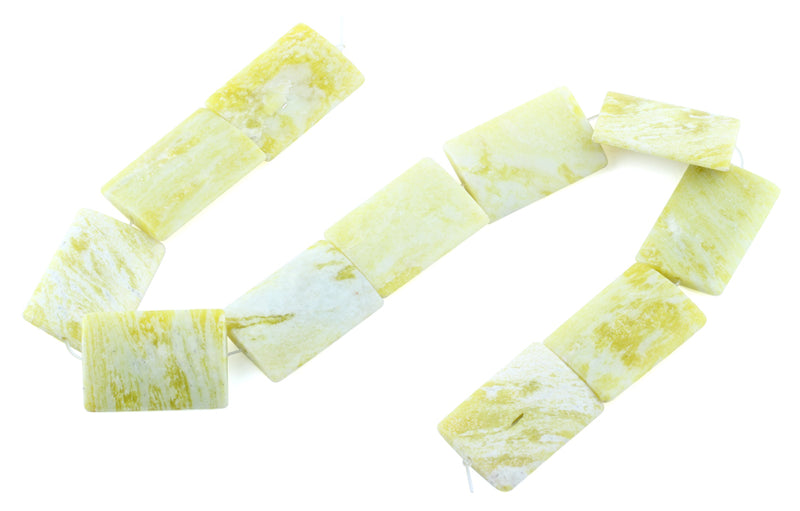 25x35MM Lemon Puffy Rectangular Gemstone Beads