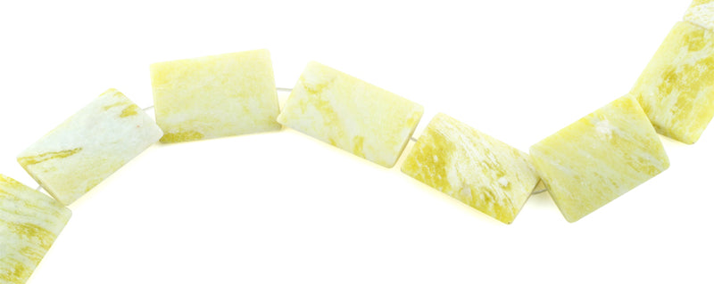 25x35MM Lemon Puffy Rectangular Gemstone Beads
