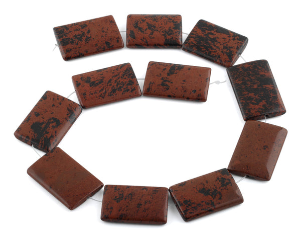 25x35MM Mahogany Obsidian Rectangle Gemstone Beads