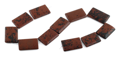 25x35MM Mahogany Obsidian Rectangle Gemstone Beads