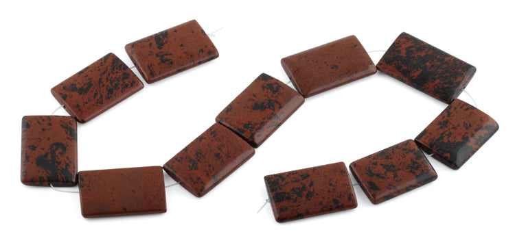 25x35MM Mahogany Obsidian Rectangle Gemstone Beads