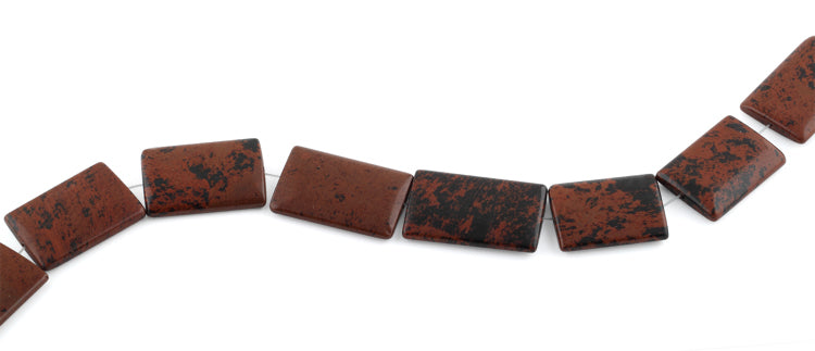 25x35MM Mahogany Obsidian Rectangle Gemstone Beads