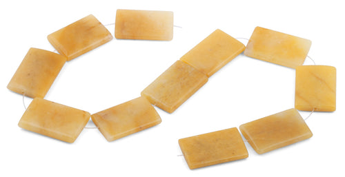 25x35mm Yellow Jade Rectangular Beads