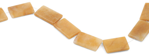 25x35mm Yellow Jade Rectangular Beads