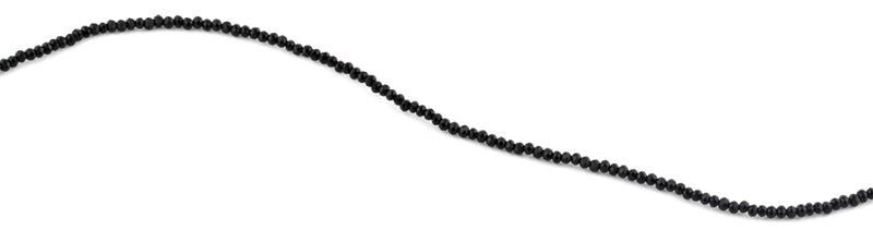 2mm Black Faceted Rondelle Crystal Beads