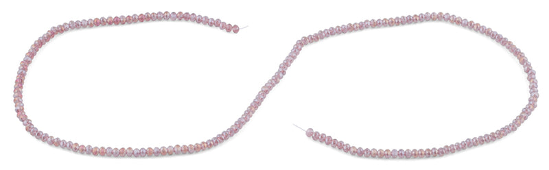 2mm Clear Purple Faceted Rondelle Crystal Beads