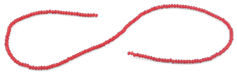 2mm Crimson Faceted Rondelle Crystal Beads