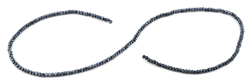 2mm Charcoal Faceted Rondelle Crystal Beads