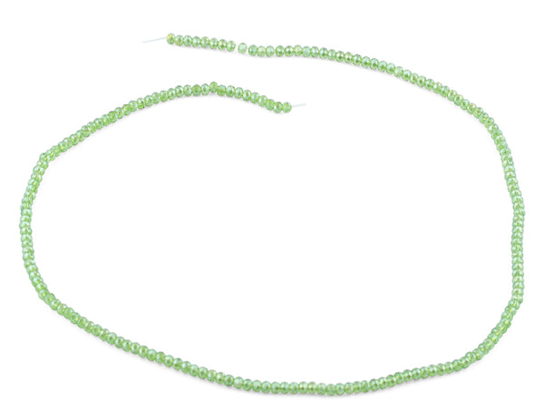 2mm Green Faceted Rondelle Crystal Beads