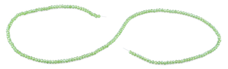 2mm Green Faceted Rondelle Crystal Beads