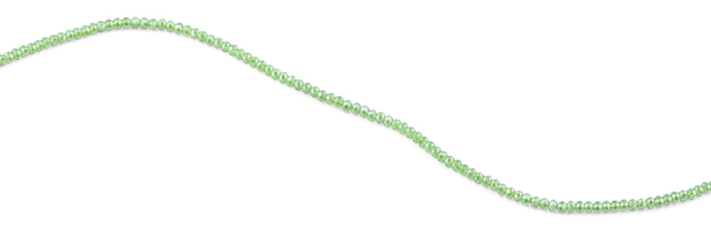 2mm Green Faceted Rondelle Crystal Beads