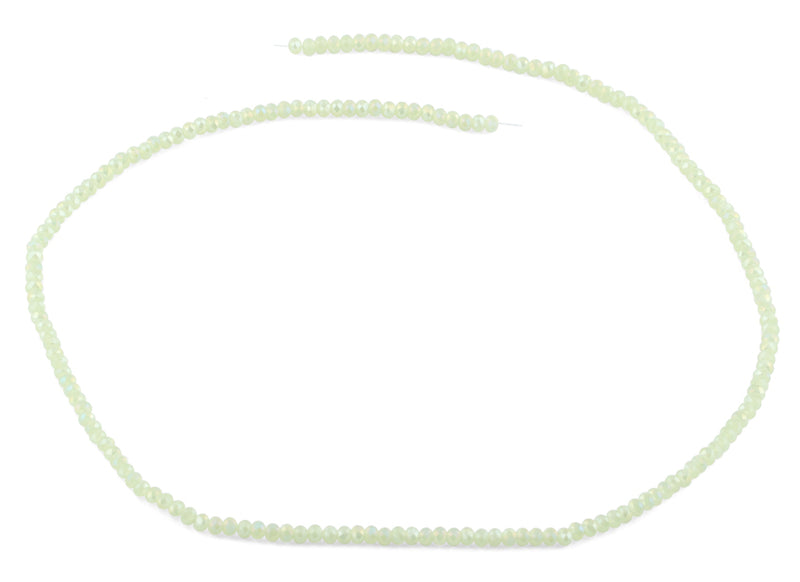 2mm Light Green Faceted Rondelle Crystal Beads