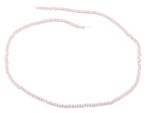 2mm Light Pink Faceted Rondelle Crystal Beads