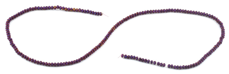 2mm Metallic Purple Faceted Rondelle Crystal Beads