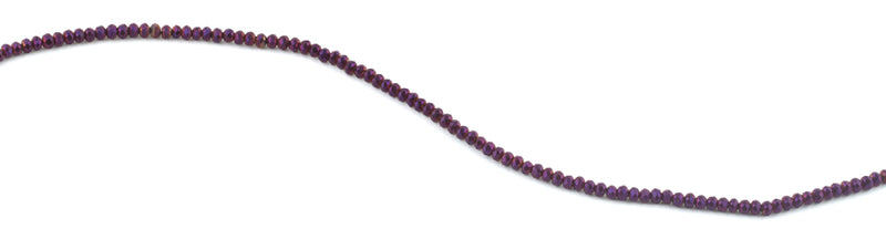 2mm Metallic Purple Faceted Rondelle Crystal Beads