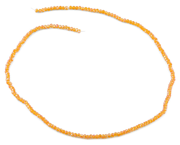 2mm Orange Faceted Rondelle Crystal Beads