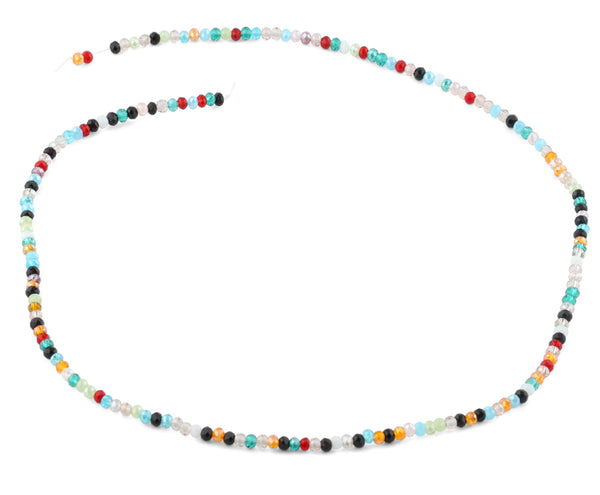 2mm Rainbow Faceted Rondelle Crystal Beads