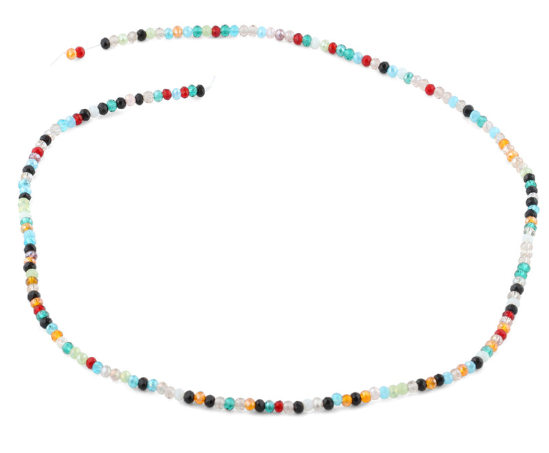 2mm Rainbow Faceted Rondelle Crystal Beads