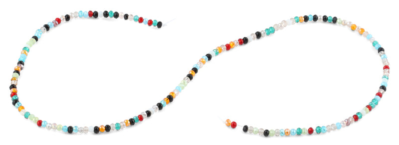 2mm Rainbow Faceted Rondelle Crystal Beads