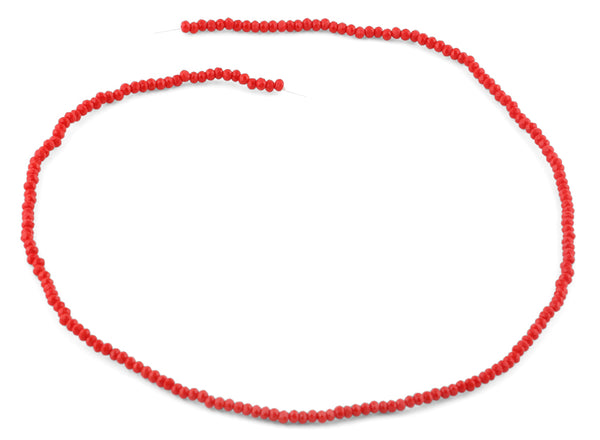 2mm Red Faceted Rondelle Crystal Beads