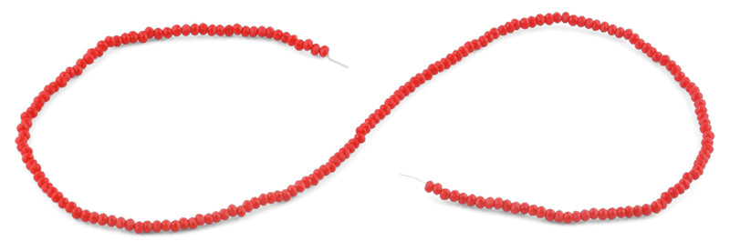2mm Red Faceted Rondelle Crystal Beads