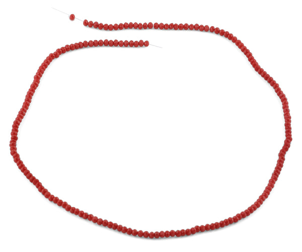 2mm Scarlet Faceted Rondelle Crystal Beads