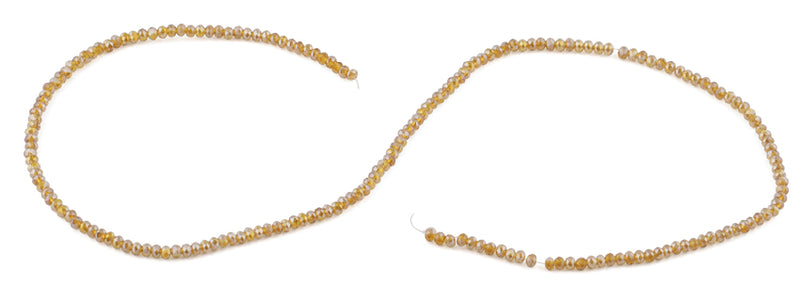2mm Tan Faceted Rondelle Crystal Beads