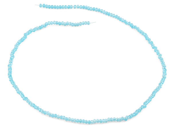 2mm Teal Faceted Rondelle Crystal Beads
