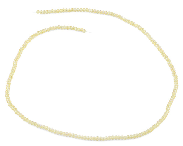 2mm Yellow Faceted Rondelle Crystal Beads