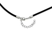 3.0mm Black Rubber Cord w/ Adjustable Clasp