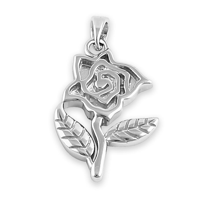 Sterling Silver Rose Pendant